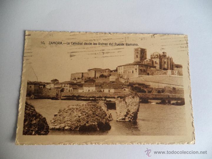 Postales: Interesante postal de Zamora.-Catedral desde la ruinas del Puente Romano
