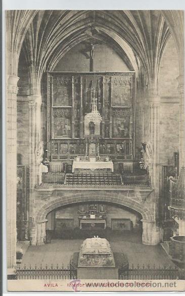Postales: POSTAL AVILA INTERIOR DE LA IGLESIA DE STO TOMAS