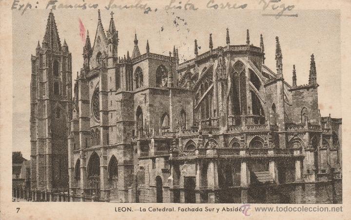 Postales: N&ordm; 21353 POSTAL LEON LA CATEDRAL FACHADA SUR Y ABSIDE