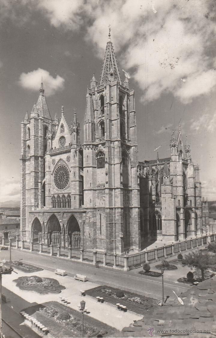 Postales: N&ordm; 21355 POSTAL LEON FACHADA PRINCIPAL DE LA CATEDRAL