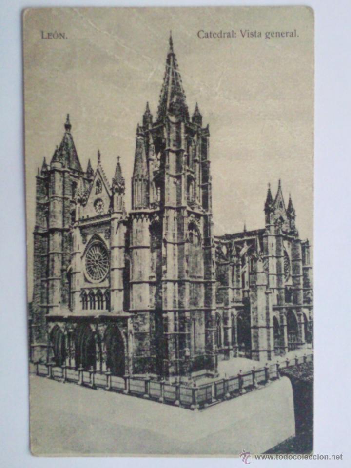 Postales: POSTAL LEON - CATEDRAL, VISTA GENERAL - Foto 1
