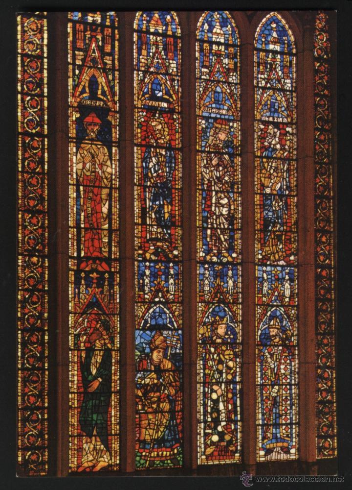 Postales: LE-0293- LE&Oacute;N. CATEDRAL. VIDRIERAS - Foto 1