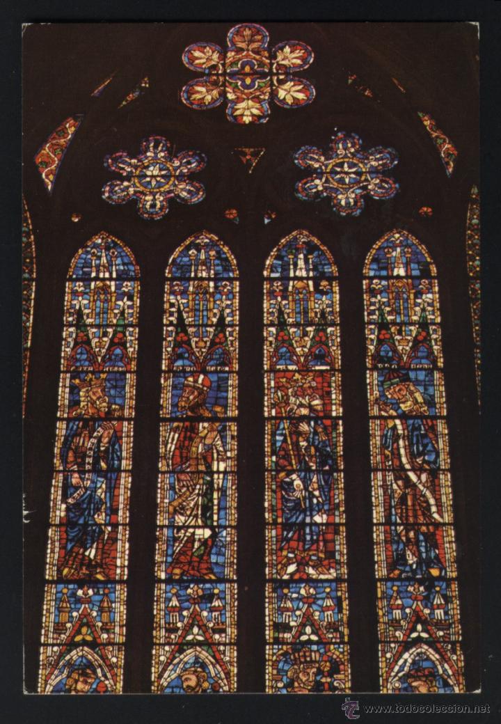 Postales: LE-0318- LE&Oacute;N. CATEDRAL. VIDRIERAS - Foto 1