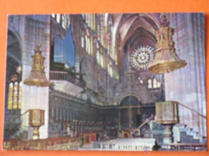 Postales: POSTAL - LEON - CATEDRAL - ARRIBAS - CIRCULADA 1972 MATASELLOS ESTACION