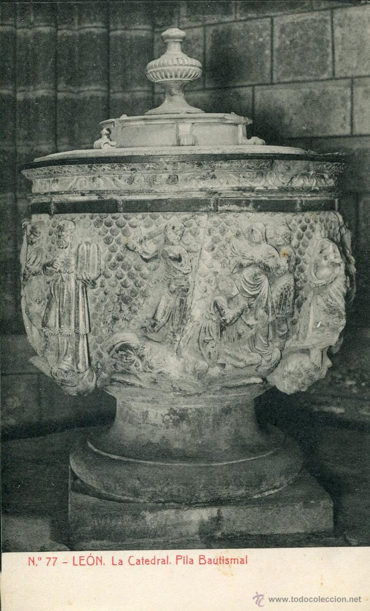 Postales: LEON-CATEDRAL-PILA BAUTISMAL-THOMAS - Foto 1