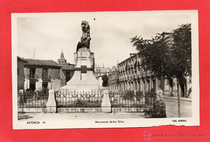 Postales: astorga. 47 monumento de los sitios. arribas - Foto 1