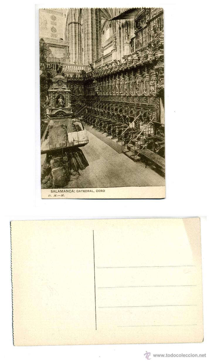 Postais: SALAMANCA.Catedral Nueva. Siller&iacute;a del Coro. Hauser y Menet. Edici&oacute;n de J.C. Cal&oacute;n. Hacia 1910
