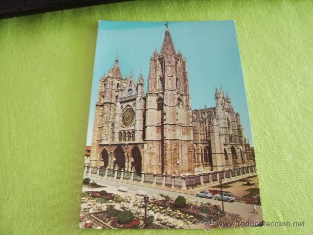 Postales: LEON -- FACHADA PRICIPAL DE LA CATEDRAL --