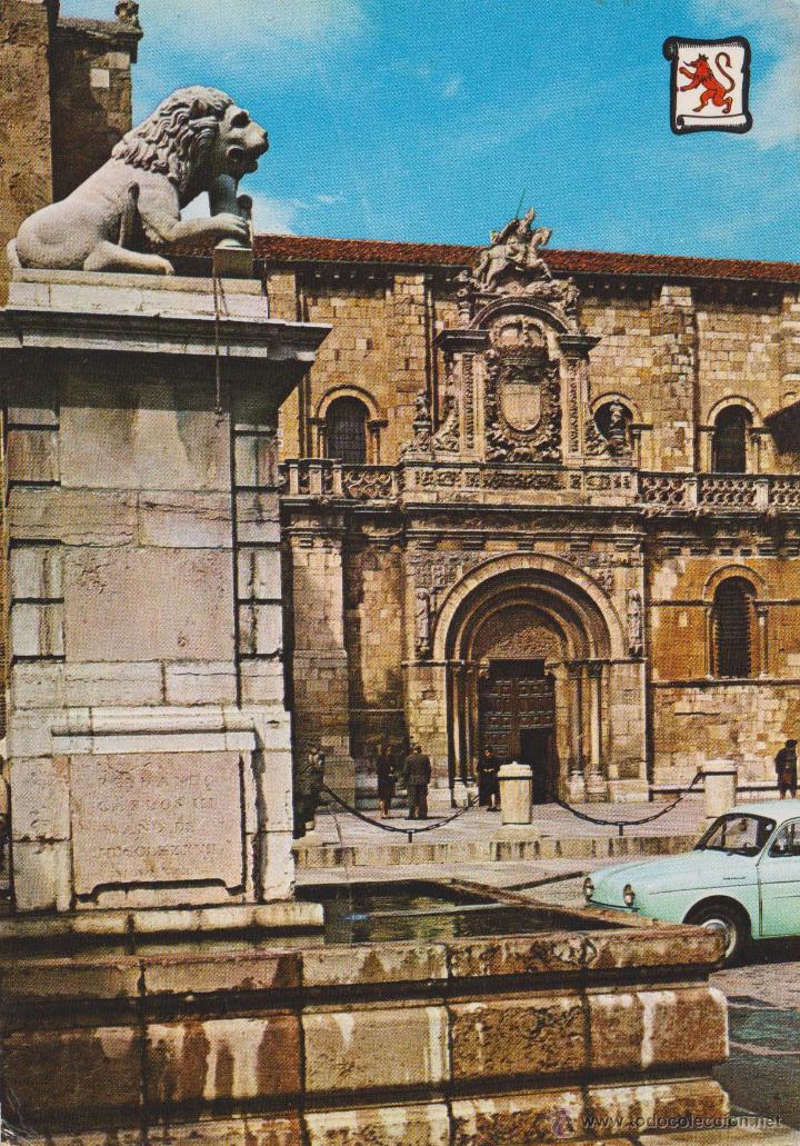 Postales: postal basilica de san isidoro de leon espa&ntilde;a con renault