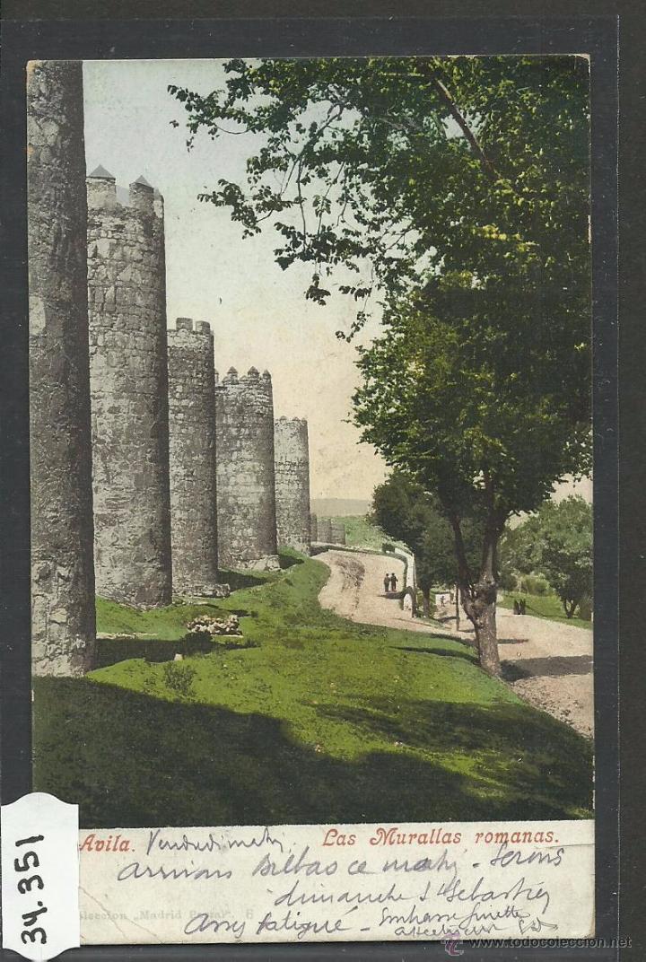 Postales: AVILA - LAS MURALLAS ROMANAS - PURGER & CO - REVERSO SIN DIVIDIR - (34351)