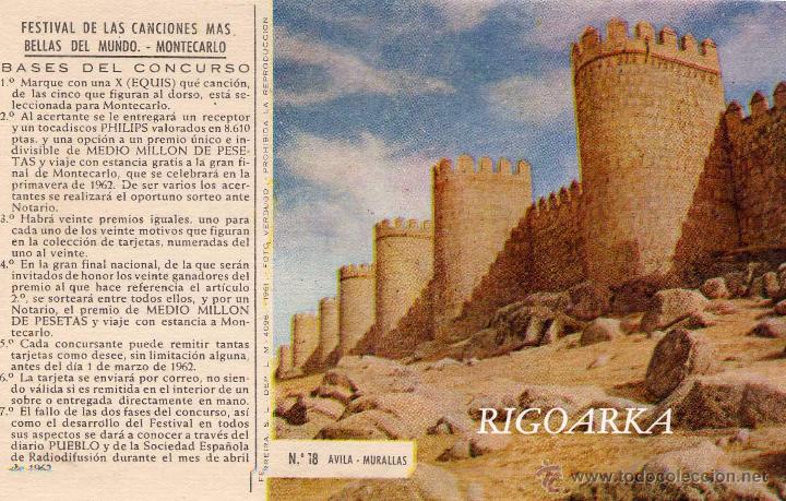 Postales: &Aacute;VILA.- MURALLAS - Foto 1