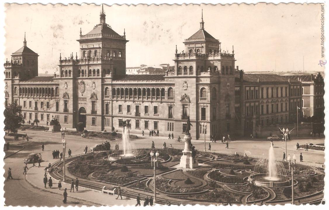 Postales: Valladolid Monumento a Zorrilla y Academia de Caballer&iacute;a