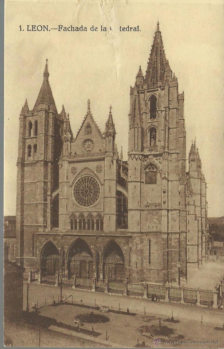 Postales: LEON CATEDRAL SIN ESCRIBIR DA&Ntilde;ADA - Foto 1