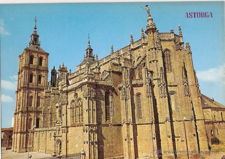 Postales: POSTAL, ASTORGA, LE&Oacute;N, CATEDRAL - Foto 1