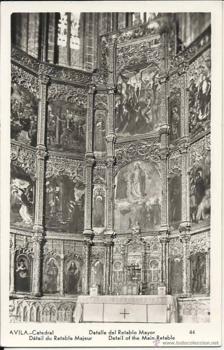 Postales: ANTIGUA POSTAL DE AVILA RETABLO DE LA CATEDRAL