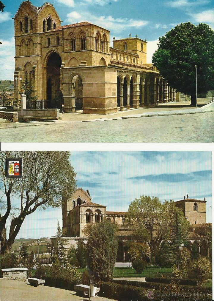 Postales: PAREJA DE ANTIGUA POSTALES DE AVILA BASILICA DE SAN VICENTE