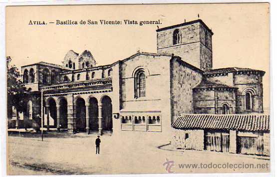 Postales: Avila. Bas&iacute;lica de San Vicente: Vista general. Ed Lucas Mart&iacute;n. Foto Luis Saus. Sin circular.