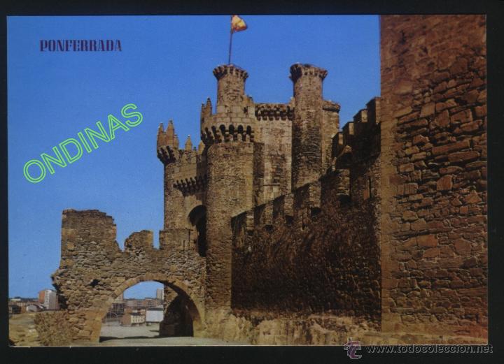 Postales: LE-0404- LE&Oacute;N. PONFERRADA. CASTILLO DE LOS TEMPLARIOS - Foto 1
