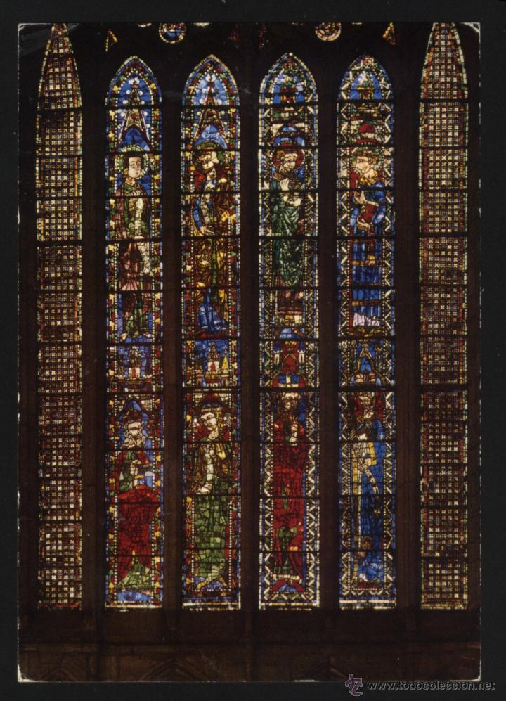 Postales: LE-0427- LE&Oacute;N. CATEDRAL. VENTANAL ALTO. - Foto 1