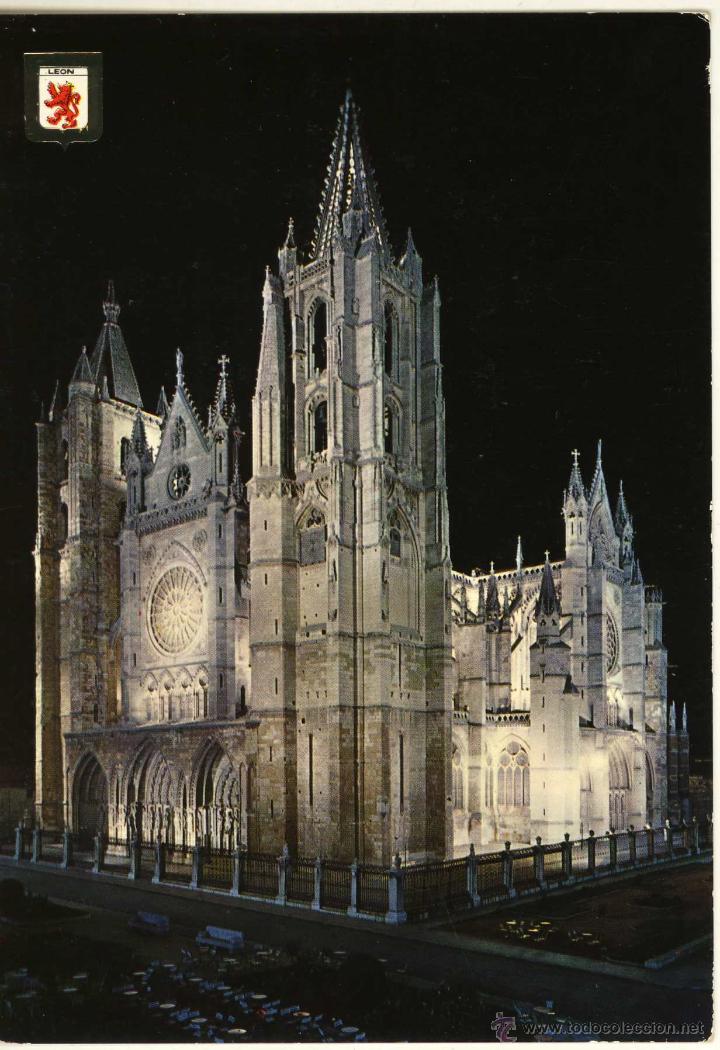 Postales: MAGNIFICA POSTAL  CATEDRAL  DE LEON