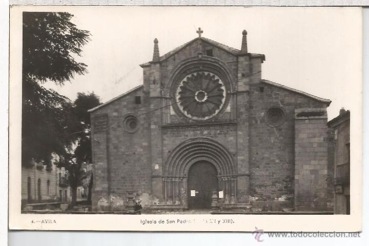 Postales: AVILA IGLESIA SAN PEDRO ESCRITA