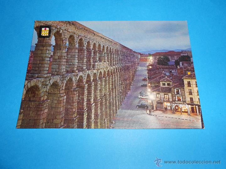 Postales: POSTAL ACUEDUCTO DE SEGOVIA ( NOCTURNA ) - N&ordm; 32 - 1965 (VIII) - SIN CIRCULAR - ESCUDO DE ORO
