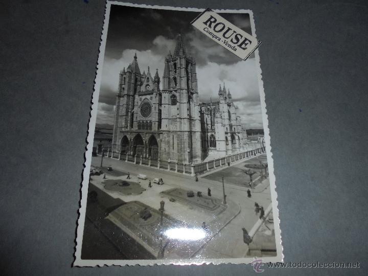 Postales: 3 .- LEON . VISTA EXTERIOR DE LA CATEDRAL - FOTO EXAKTA - 14X9 CM.