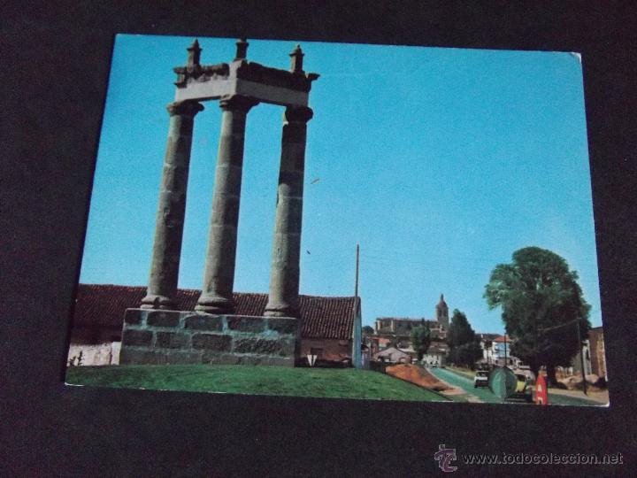 Postales: SALAMANCA-V5-ESCRITA-N&ordm;3-CIUDAD RODRIGO-LAS TRES COLUMNAS,ESCUDO DE LA CIUDAD-SALVADOR BARRUECO