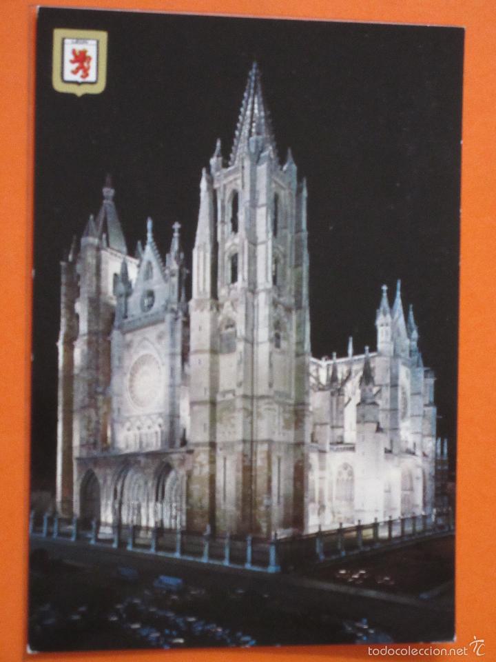 Postales: POSTAL - LEON - CATEDRAL - ESCUDO ORO - NO CIRCULADA