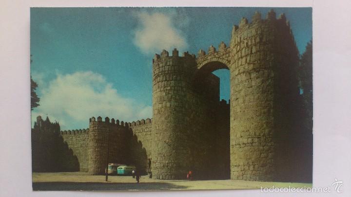 Postales: POSTAL AVILA - PUERTA DE SAN VICENTE Y MURALLAS