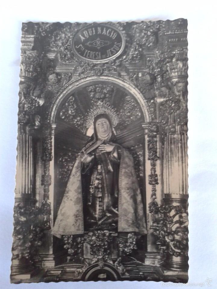 Postales: POSTAL -- AVILA - IGLESIA DE SANTA TERESA. IMAGEN DE LA SANTA -- USADA --