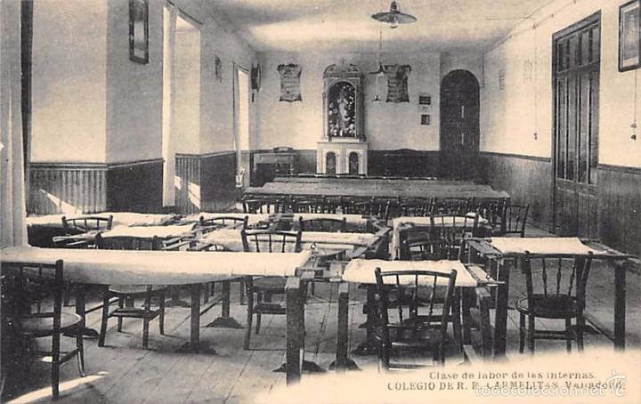 Postales: VALLADOLID.- COLEGIO DE R.R. CARMELITAS.- CLASE DE LABOR DE LAS INTERNAS