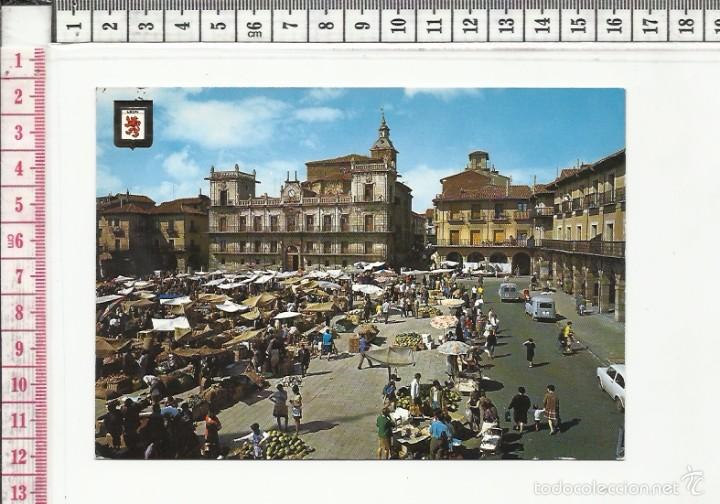 Postales: 14.483 TARJETA POSTAL ,PLAZA MAYOR, MERCADO POPULAR, LEON
