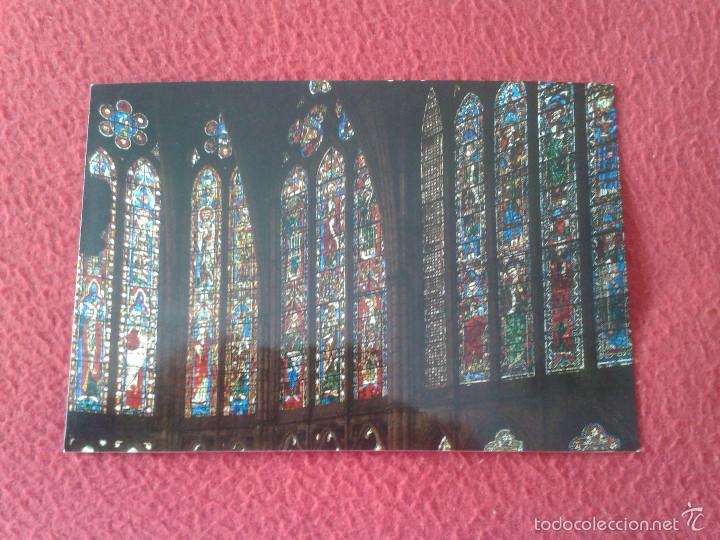Postales: POSTAL POSTCARD LEON CATEDRAL VIDRIERAS ALTAS DEL PRESBITERIO SIGLO XV FISA ESCUDO DE ORO VER FOTO/S