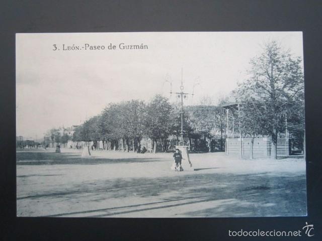Postales: POSTAL LE&Oacute;N. PASEO DE GUZM&Aacute;N. - Foto 1