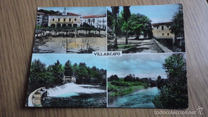 Postales: ANTIGUA POSTAL.VISTAS PLAZA MAYOR Y RIO NELA.VILLARCAYO.BURGOS.A&Ntilde;OS 60