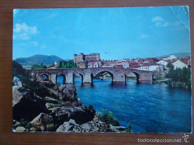 Postales: POSTAL RIO TORMES, PUENTE ROMANO Y CASTILLO DE VALDECORNEJA. BARCO DE AVILA (AVILA).