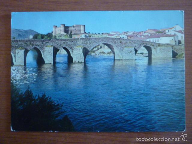 Postales: POSTAL PUENTE ROMANO Y CASTILLO DE BARCO DE AVILA (AVILA)