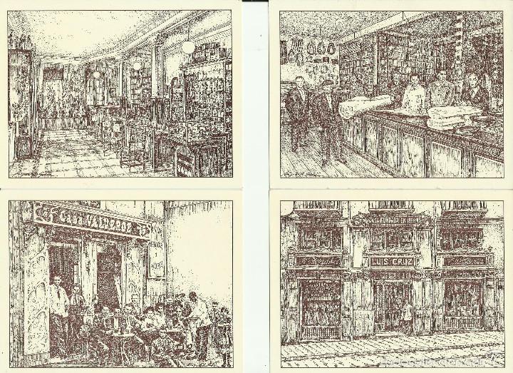 Postales: CUATRO POSTALES DE AQUELLOS ENTRA&Ntilde;ABLES COMERCIOS DE VALLADOLID EMITIDAS EN 1996