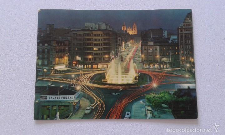 Postales: Castilla Leon -- Leon -- Plaza de Guzm&aacute;n el Bueno y Calle de Ordo&ntilde;o II -- Sello 2 ptas Franco --