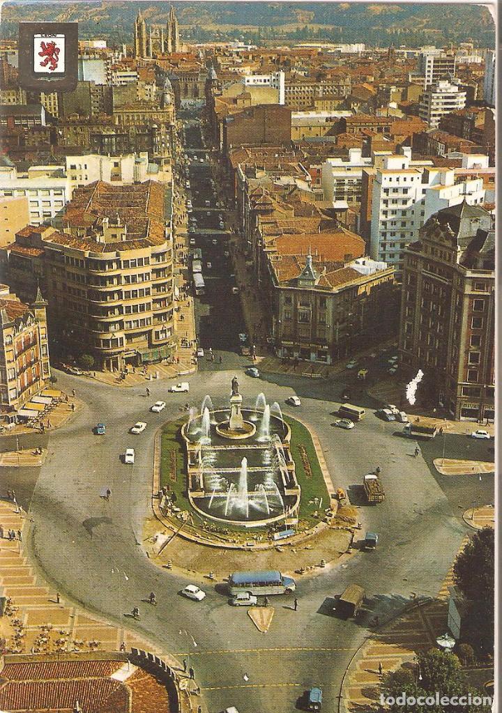 Postales: LEON, VISTA AEREA, CIRCULADA CON SU SELLO