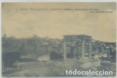 Postales: POSTAL ANTIGUA DE AVILA. VISTA GENERAL EN PRIMER TERMINO CUATRO POSTES N&ordm; 1   P-CASTLE-1053
