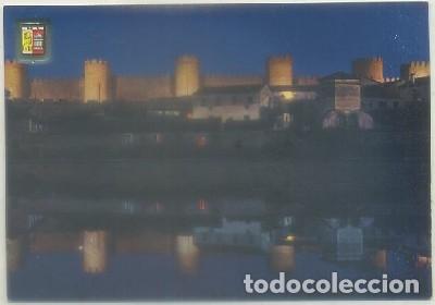 Postales: POSTAL DE AVILA. MURALLA OESTE Y RIO ADAJA. NOCTURNA   P-CASTLE-1069