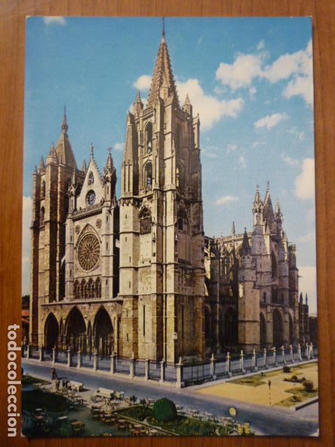 Postales: POSTAL CATEDRAL FACHADA PRINCIPAL (LEON). HIJOS DE F. ALONSO. SIN ESCRIBIR.