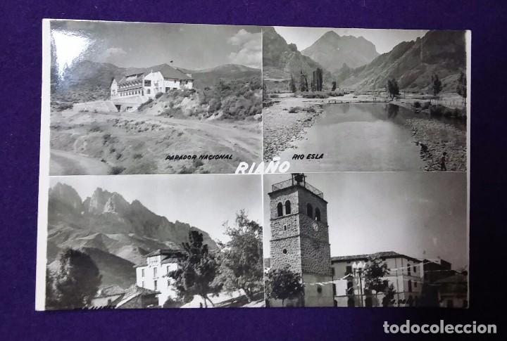 Postales: POSTAL DE RIA&Ntilde;O (LEON). CUATRO VISTAS. A&Ntilde;OS 50.