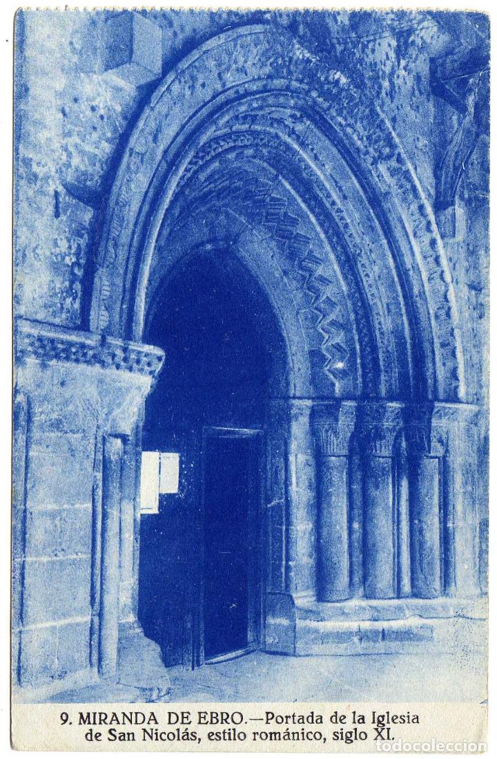 Postkarten: BONITA POSTAL - MIRANDA DE EBRO - BURGOS - PORTADA DE LA IGLESIA DE SAN NICOLAS - ROMANICO SIGLO XI