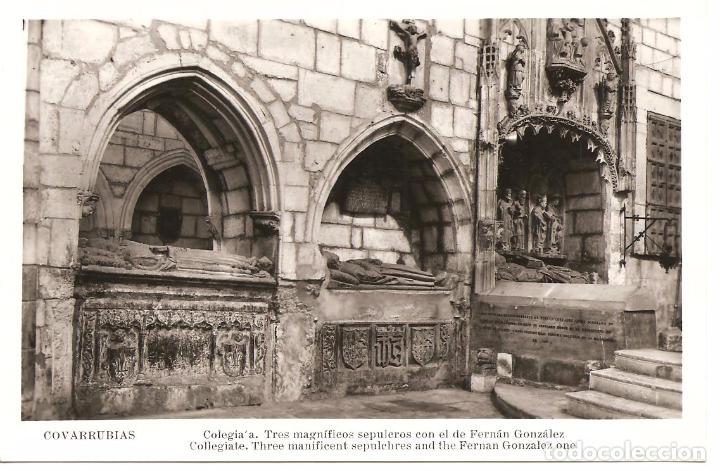 Postales: POSTAL, COVARRUBIAS-BURGOS, COLEGIATA, SEPULCROS  FERN&Aacute;N GONZ&Aacute;LEZ, MANIPEL, SIN CIRCULAR