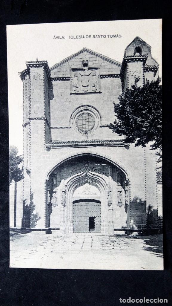 Postales: POSTAL AVILA - IGLESIA DE SANTO TOMAS , FOTOTIPIA HAUSER Y MENET