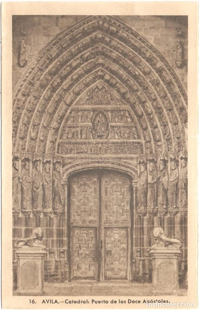 Postales: AVILA CATEDRAL PUERTA DE LOS DOCE AP&Oacute;STOLES