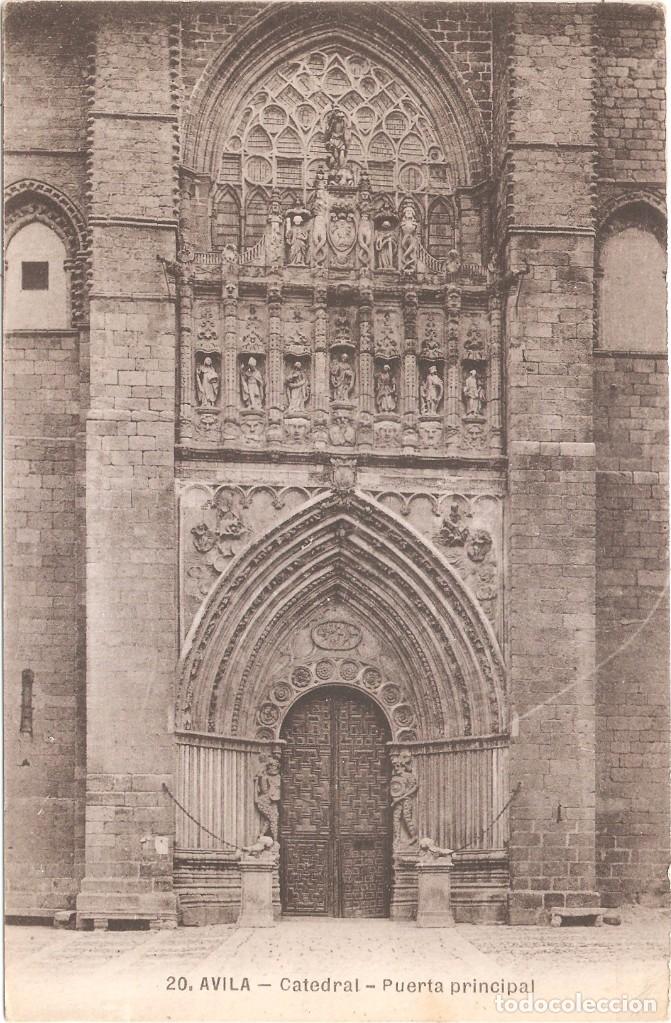 Postales: AVILA CATEDRAL PUERTA PRINCIPAL